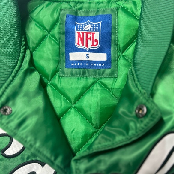 Philadelphia Eagles Kelly Green Satin Bomber Jacket - Picture 6 of 7